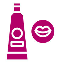 Pink lip balm and lips icon.